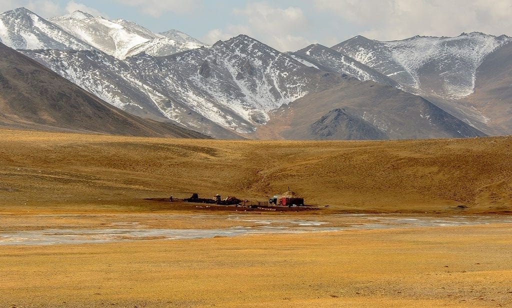 A lone yurt along the Pamir Highway