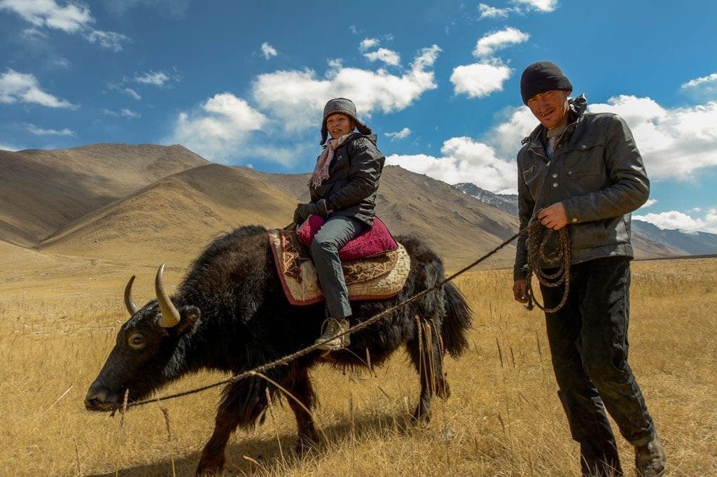 Yak-riding in Alichur Valley on the Pamir Highway