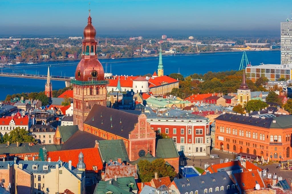 Old Town and River Daugava in Riga