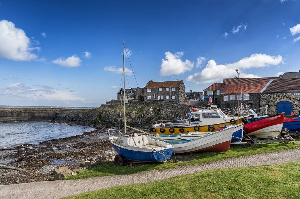 Craster harbour a fishing port on the Northumberland coast