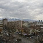 The foothills of the Trans-Ili Alatau mountain range