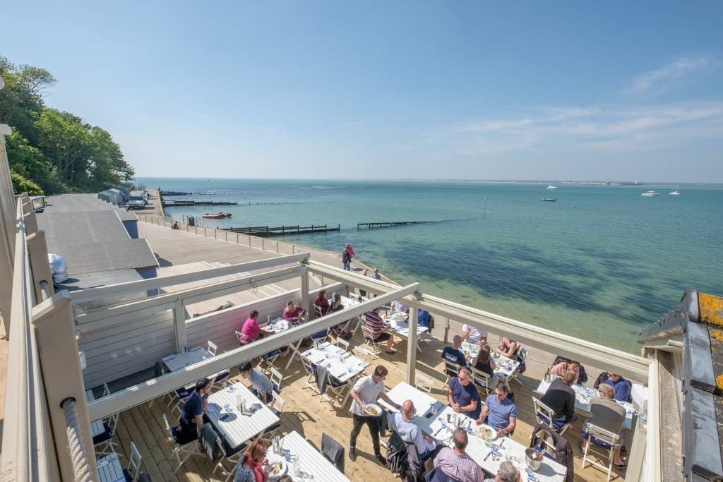 Totland Bay's crystal clear waters from The Hut