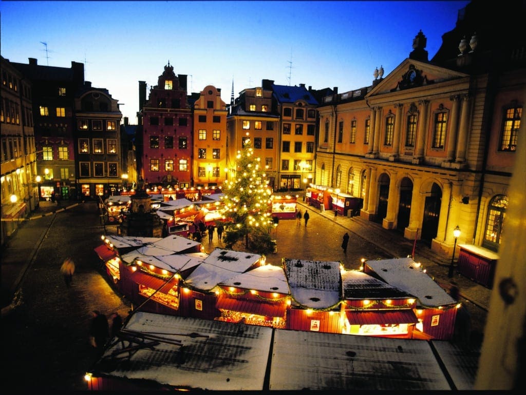 Stockholm Christmas market at Stortorget square, Gamla Stan.