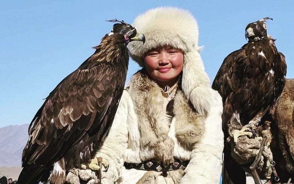 Aishol Pan, star of “The Eagle Huntress”, Mongolia