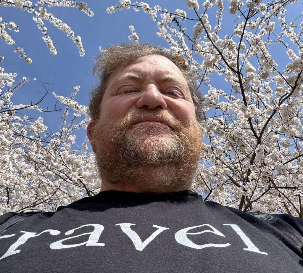 Mark enjoying the DC cherry blossoms