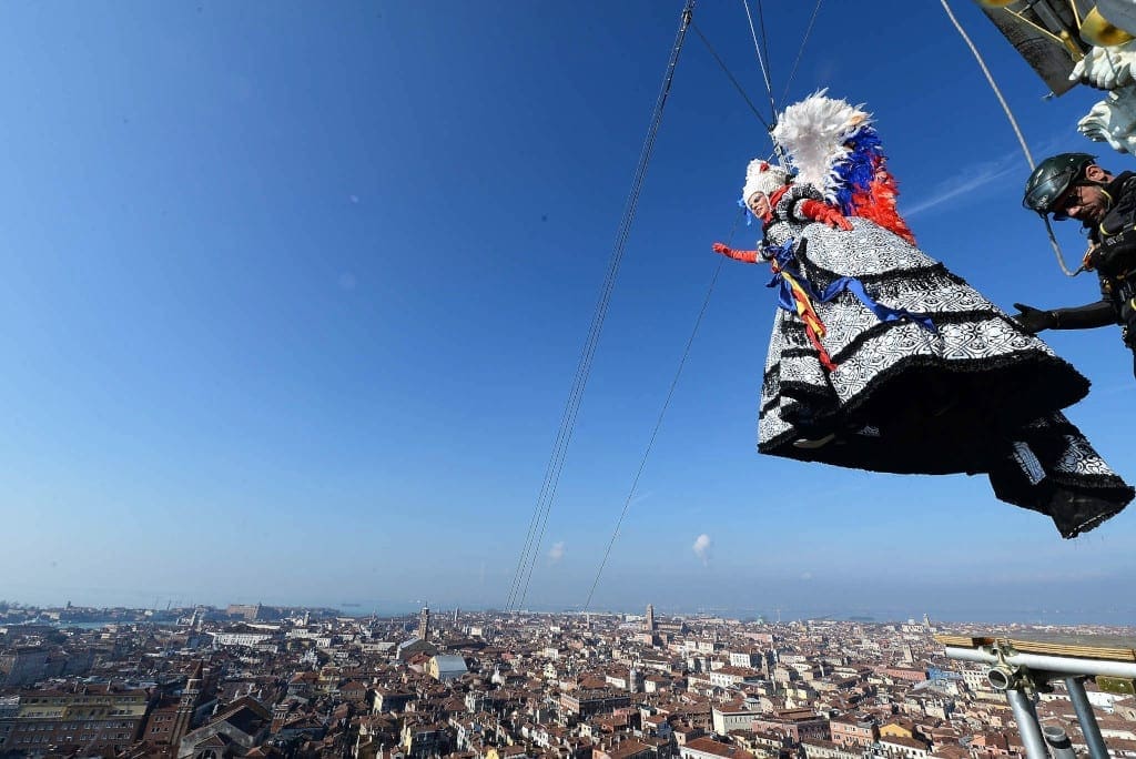 Venice Carnival preparing for a long flight