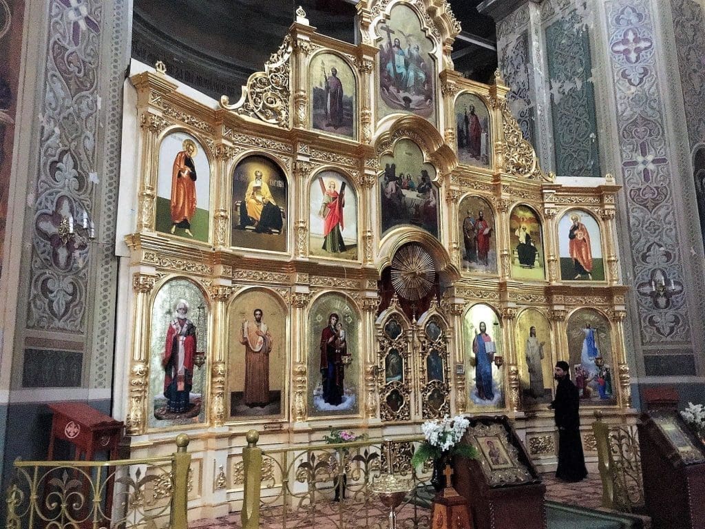 Inside the cathedral in Chisinau