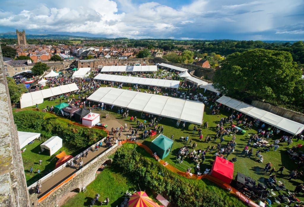 The 2017 Ludlow Food Festival seen from the great tower.