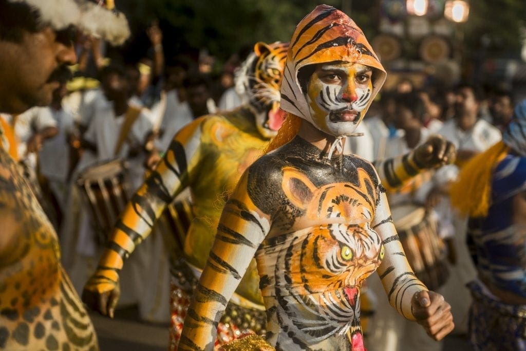 Pulikali Tiger Dancers, Kerala, India