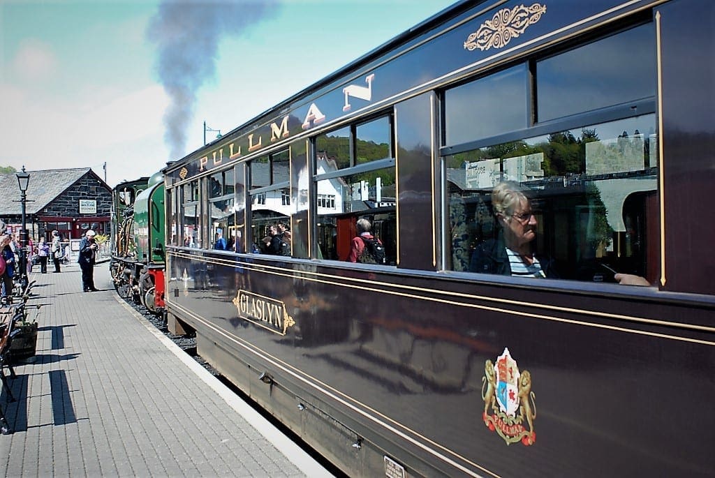 Pullman carriage on Ffestiniog Line