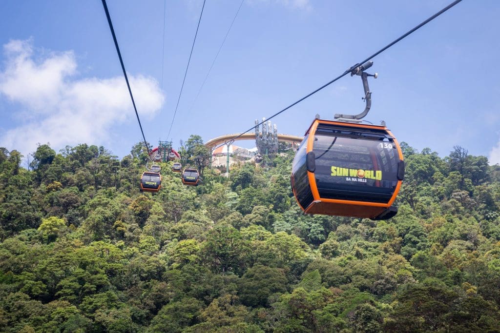 things to do in da nang Cable car to the Golden Bridge