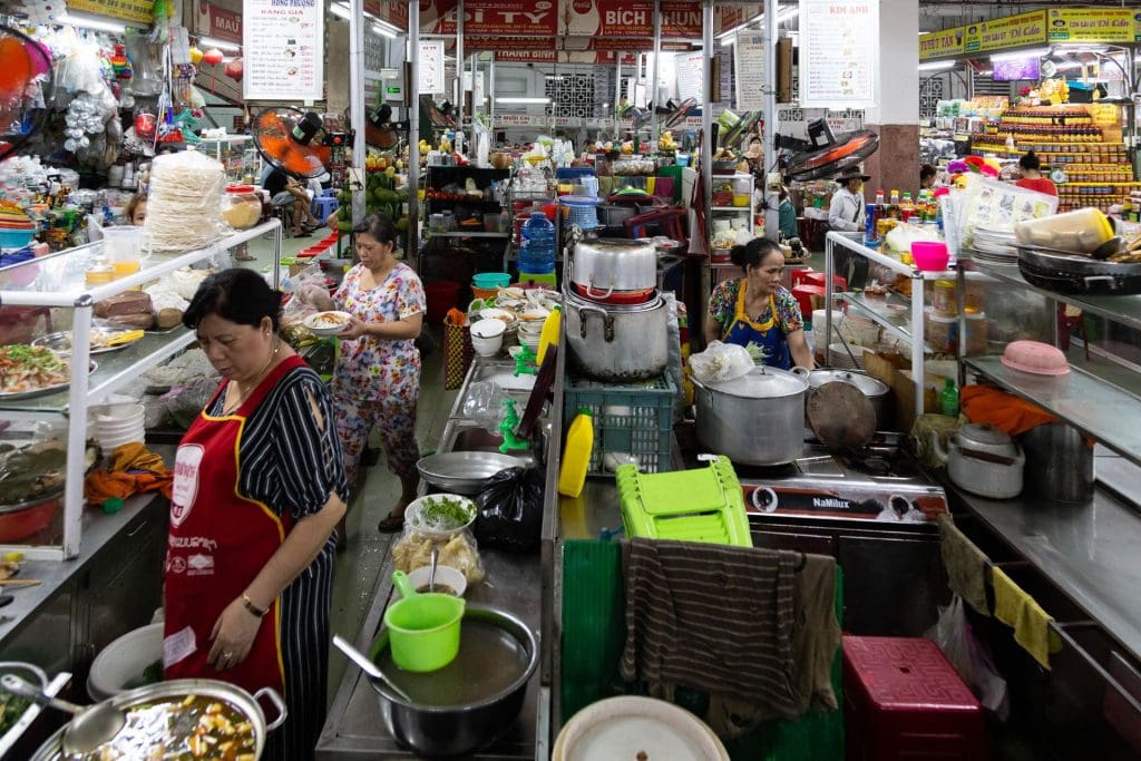 Food stalls at Han Market in Da Nang