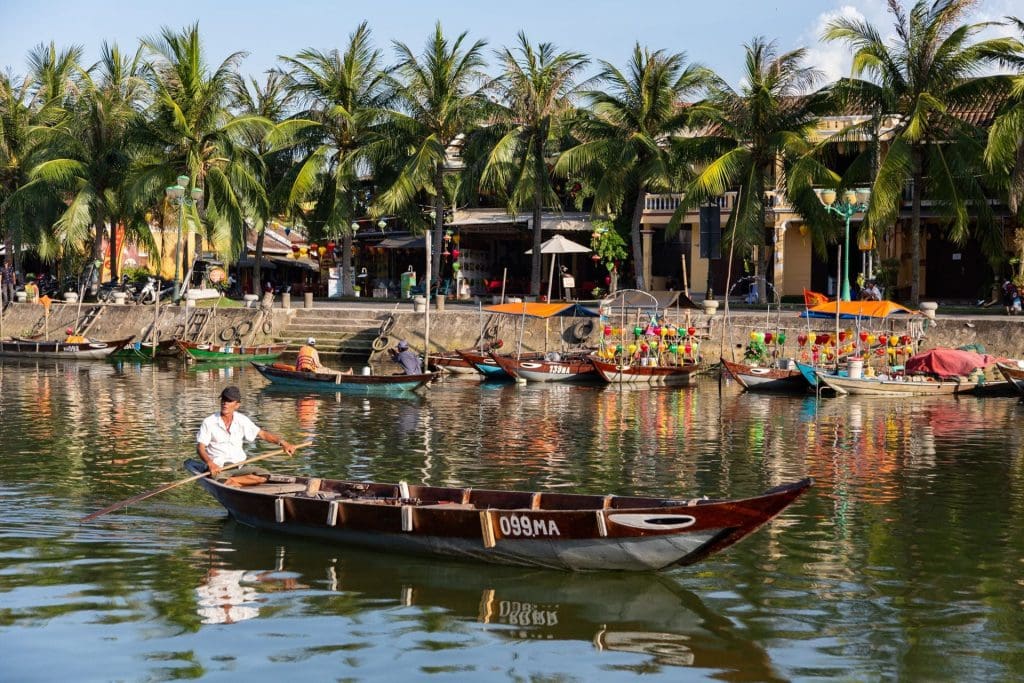Boat on the river in Hoi An ancient town