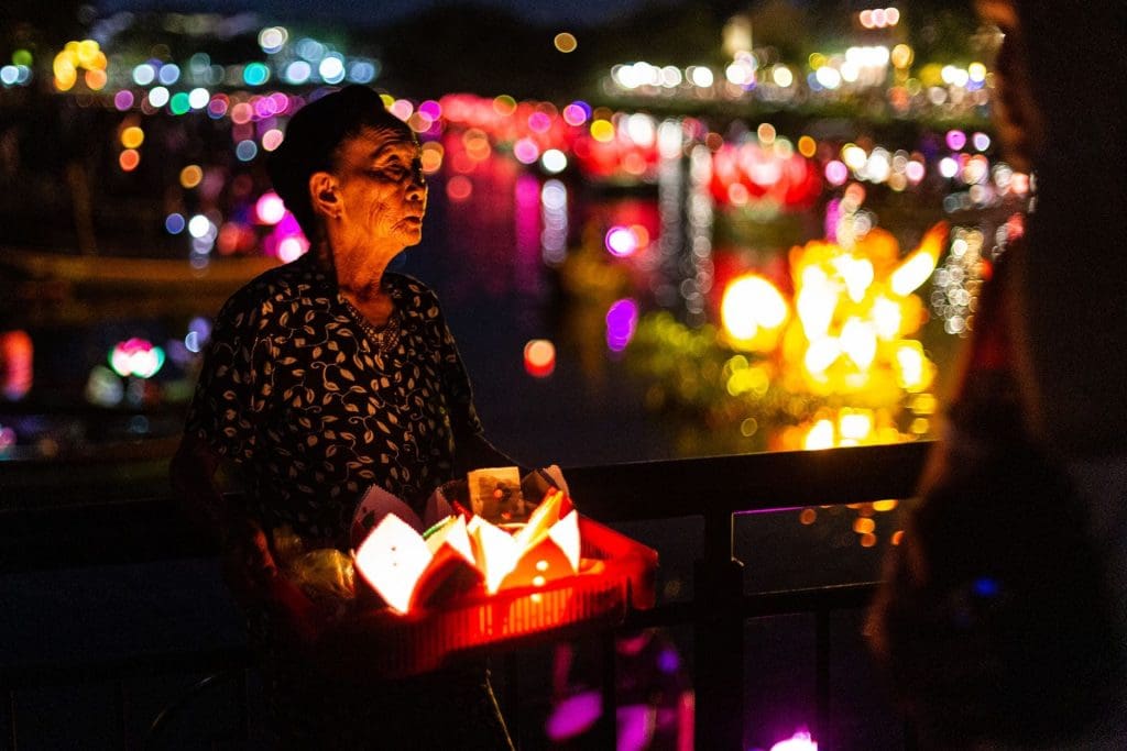 Selling paper lanterns in Hoi An ancient town