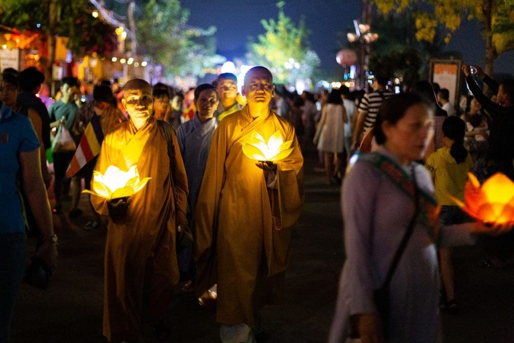 Monks parade for Vesak Day