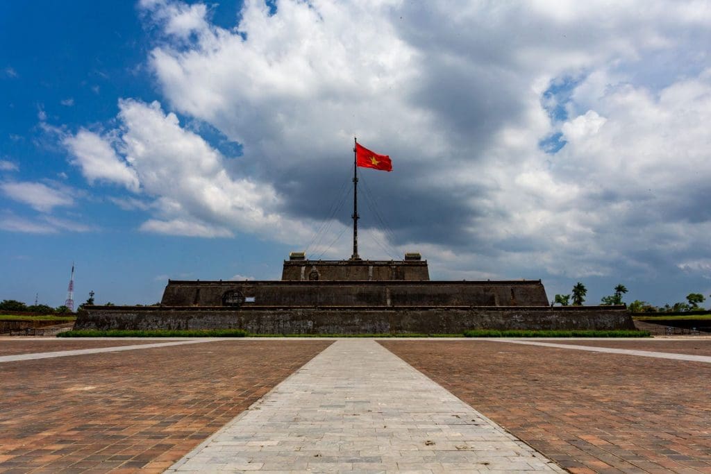 The flag tower outside Hue Imperial Citadel