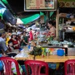 Food stalls inside Dong Ba Market