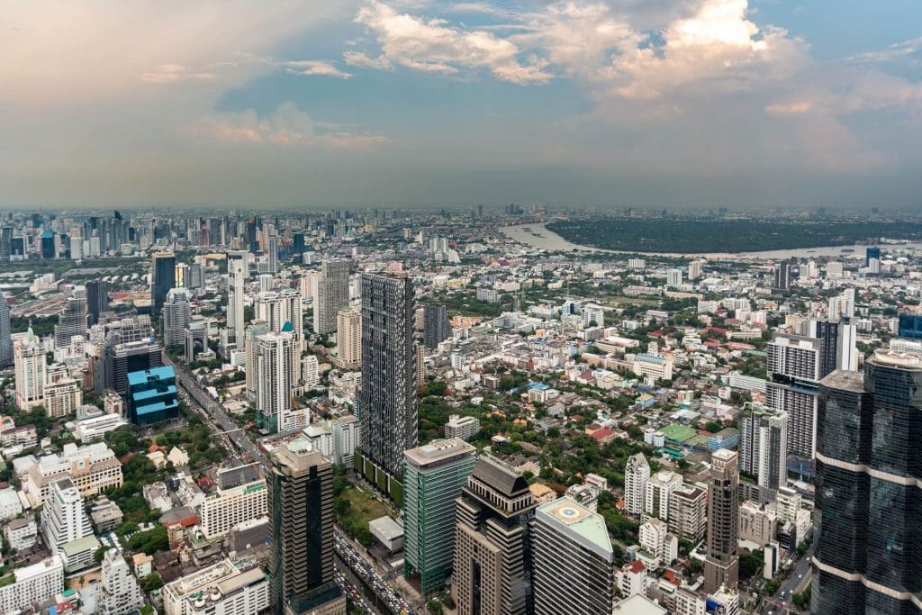 Looking northeast over Bangkok's green lung from the King Power MahaNakhon Tower