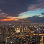 City lights after sunset from the King Power MahaNakhon Tower