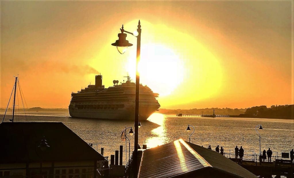 Sailing off into the sunset, leaving Harwich