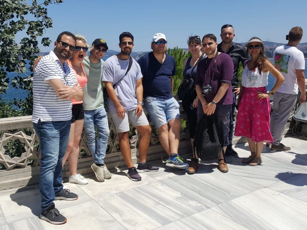 Posing by Topkapi Palace walls