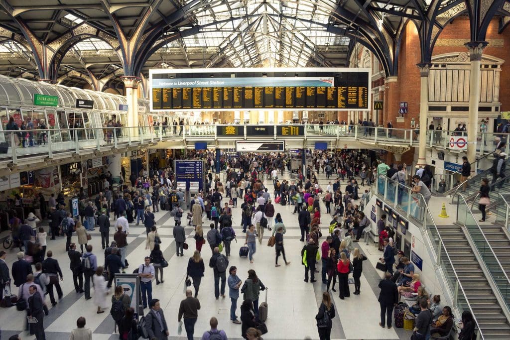 London's Liverpool Street Station gets even busier over the August Bank Holiday weekend