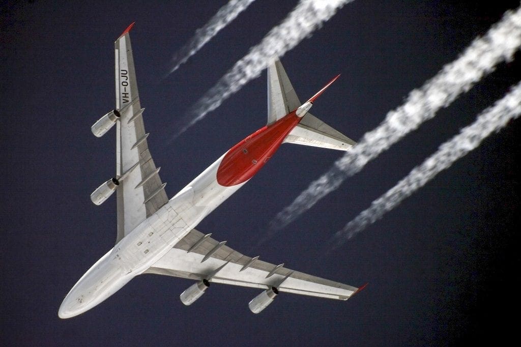 plane travel - contrails