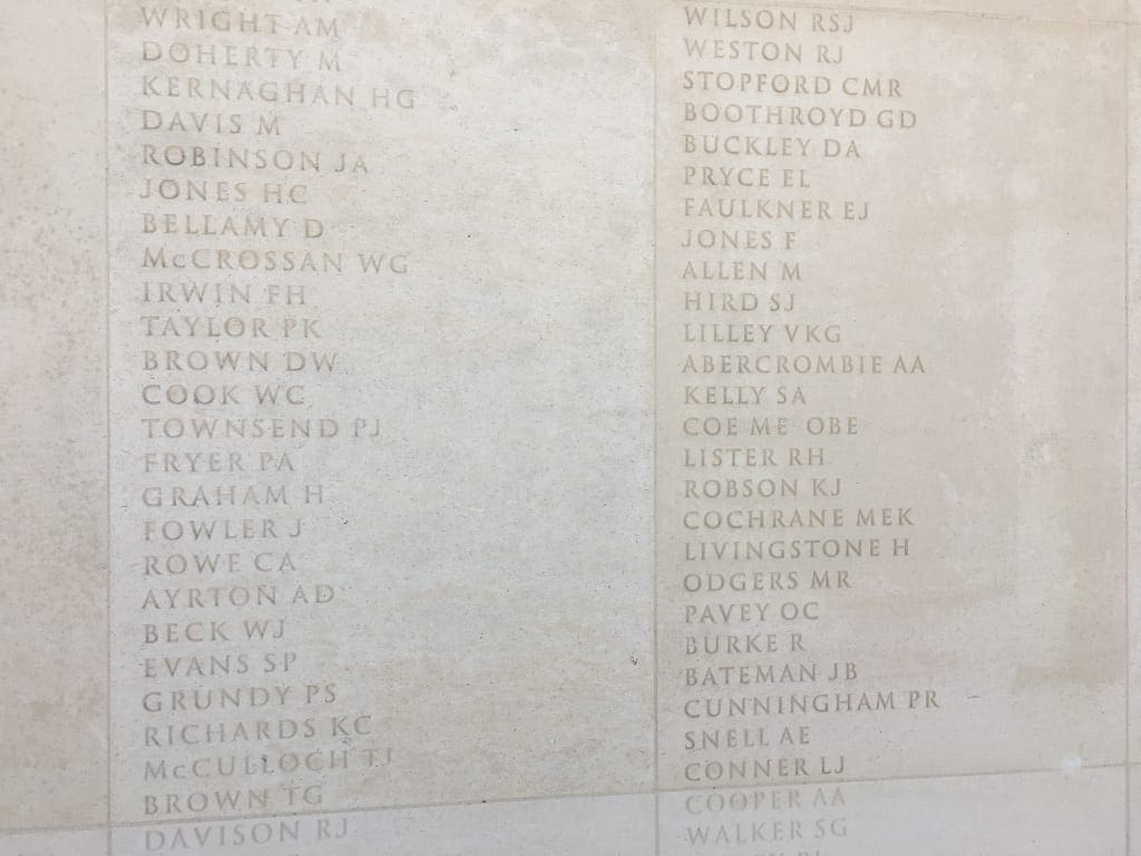 List of names at the National Memorial Arboretum