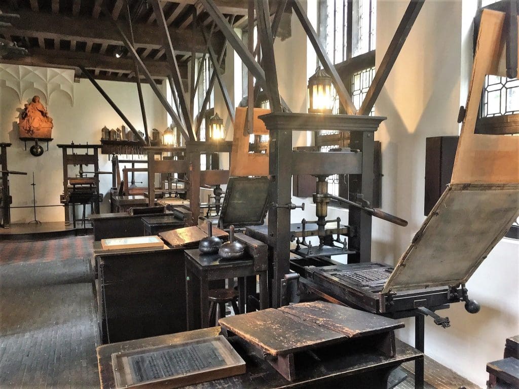 A printing press in the Plantin Moretus Museum