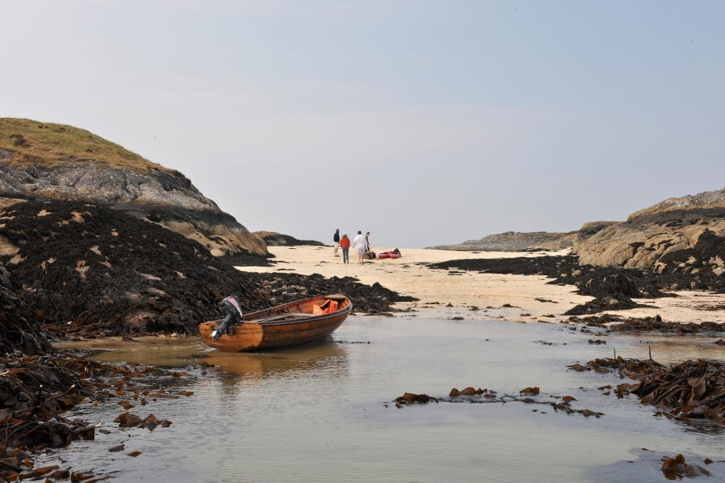 Entering Eilean Shona by boat by G Lees