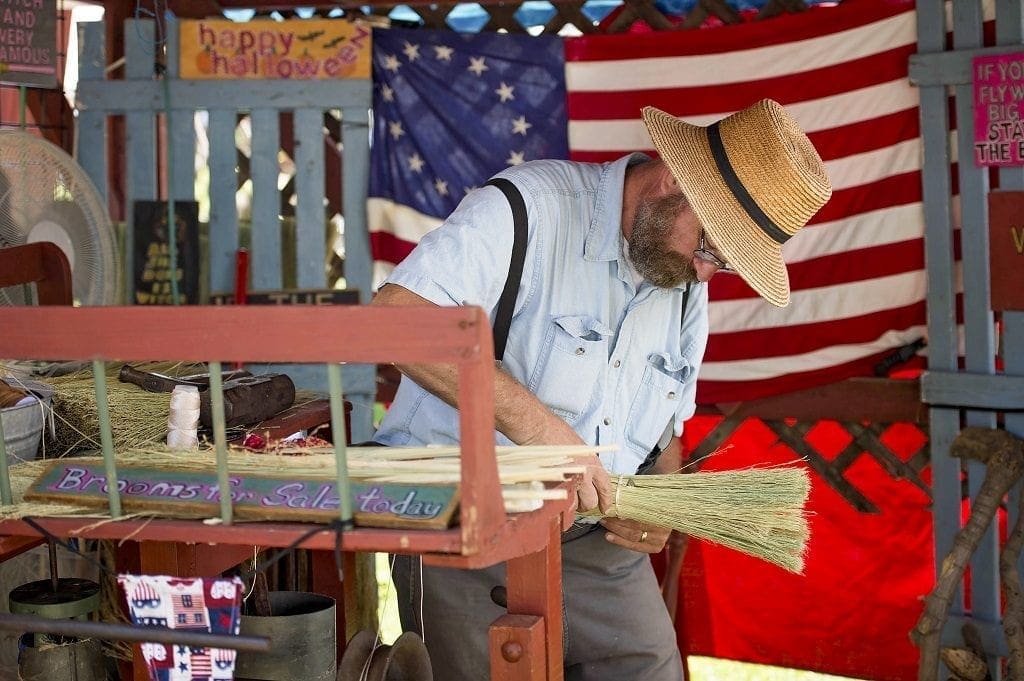 Broom making, Pennsylvania, USA