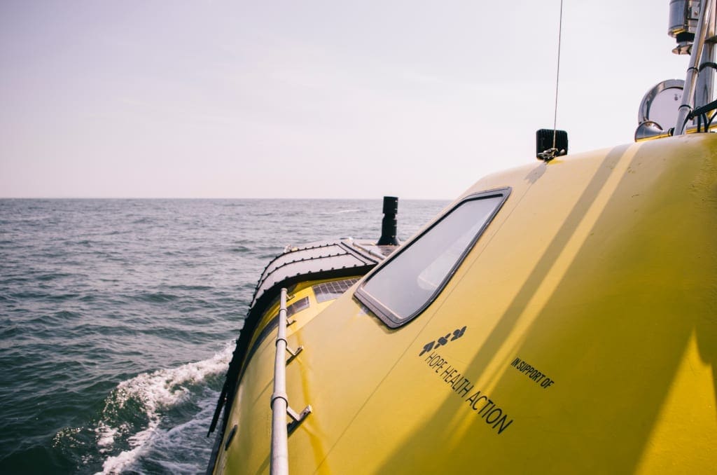 Detail of the solar boat