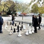 Playing chess by the banks of Lake Geneva