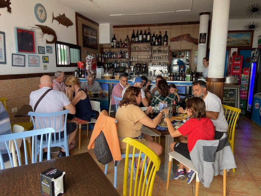 Taking tapas at Bar La Piscina Lanzarote