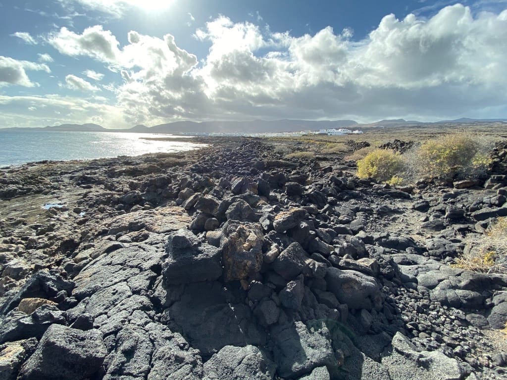 Lanzarote Volcanic terrain north of Punta Mujeres, Lanzartoe.