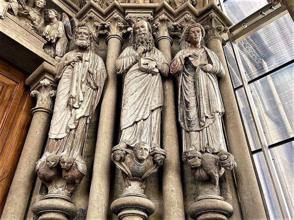 Original statues at Lausanne Cathedral