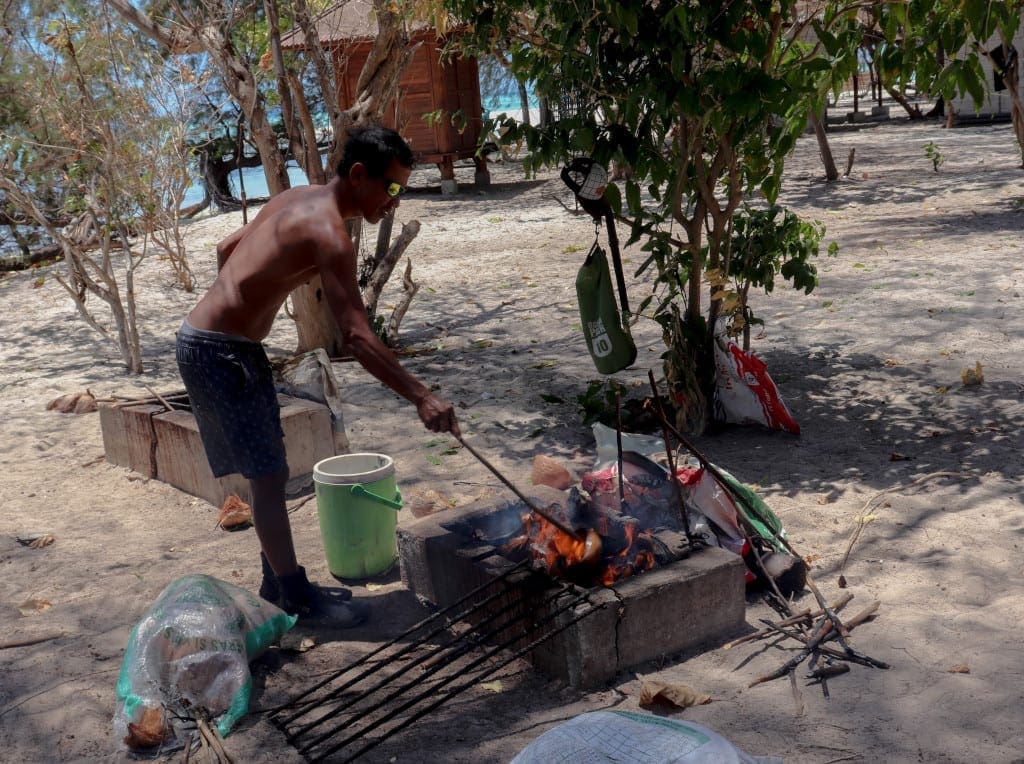 Enjoying a barbecue on the beach