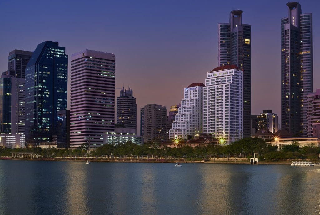 View of Shama Lakeview Asoke Bangkok from Benjakitti Park