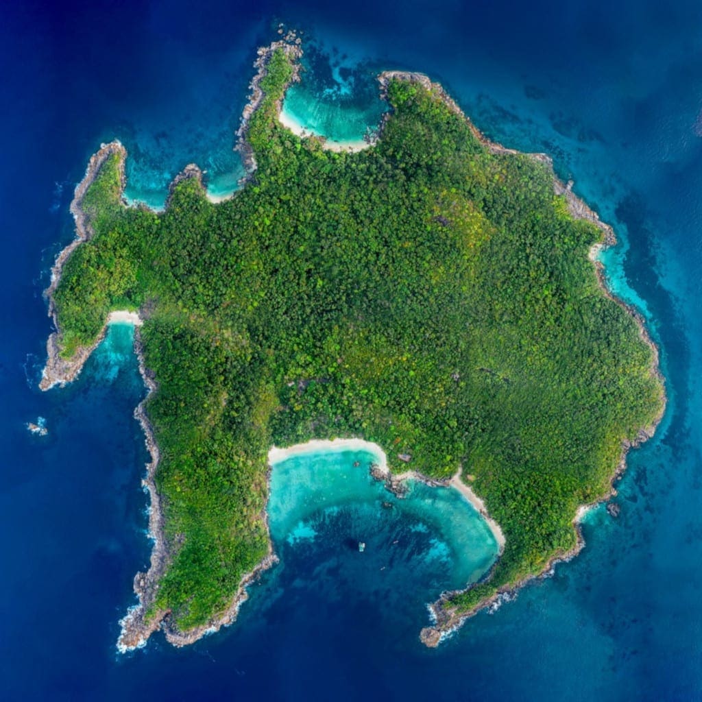 Aerial image of Boulder Island Mergui Archipelago