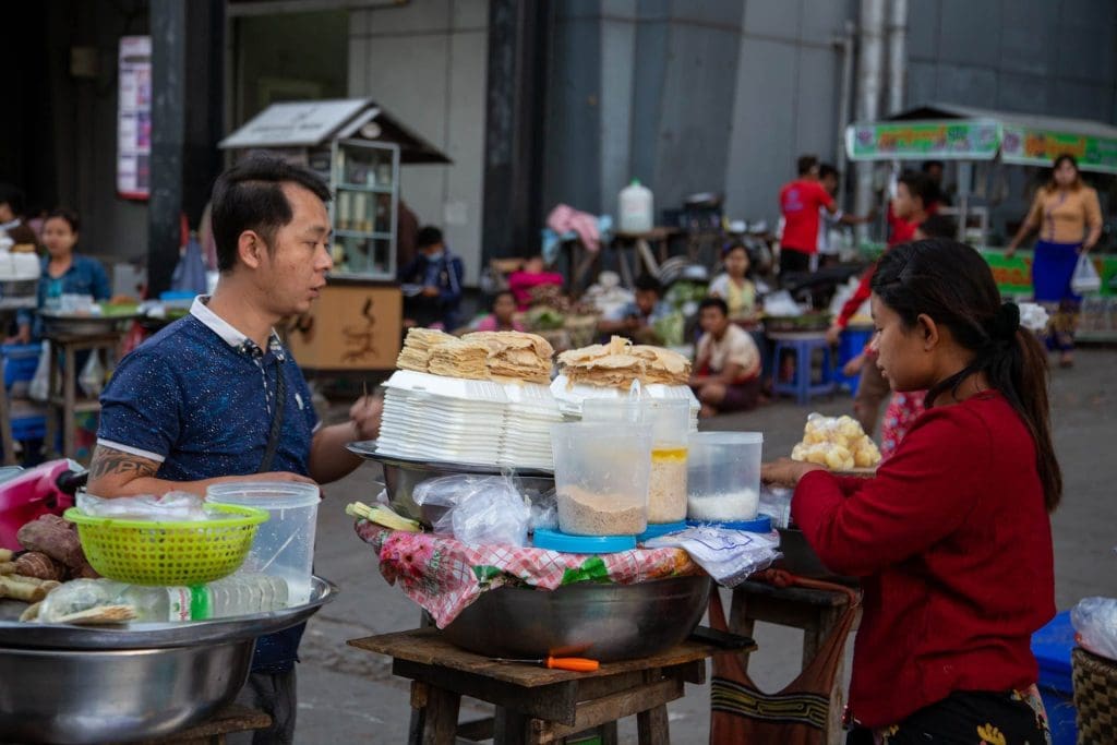 Street food in Mandalay, Myanmar