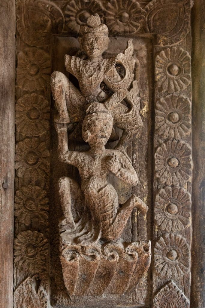 Teak carvings in Mandalay Myanmar