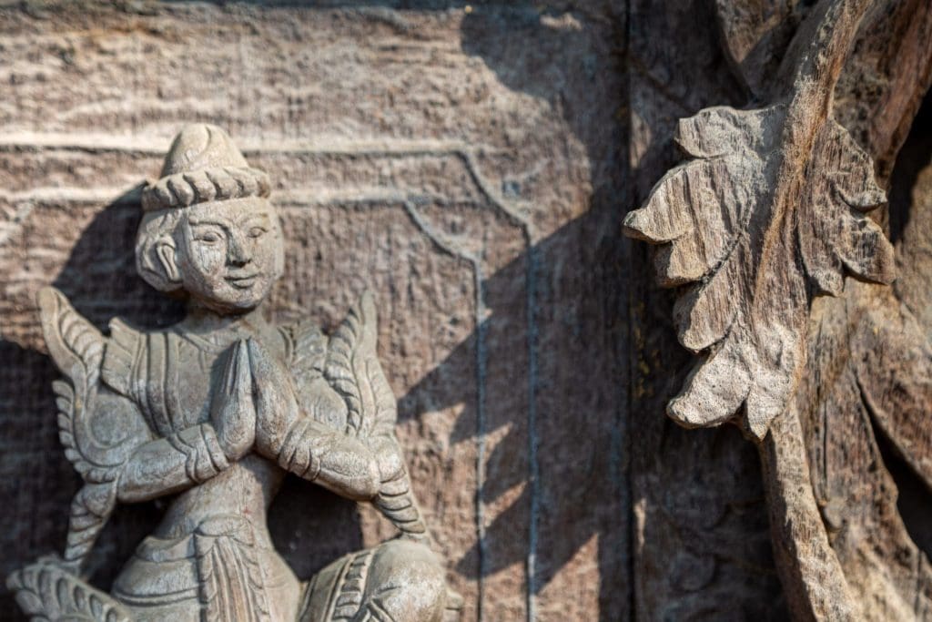 Teak carvings in Mandalay Myanmar