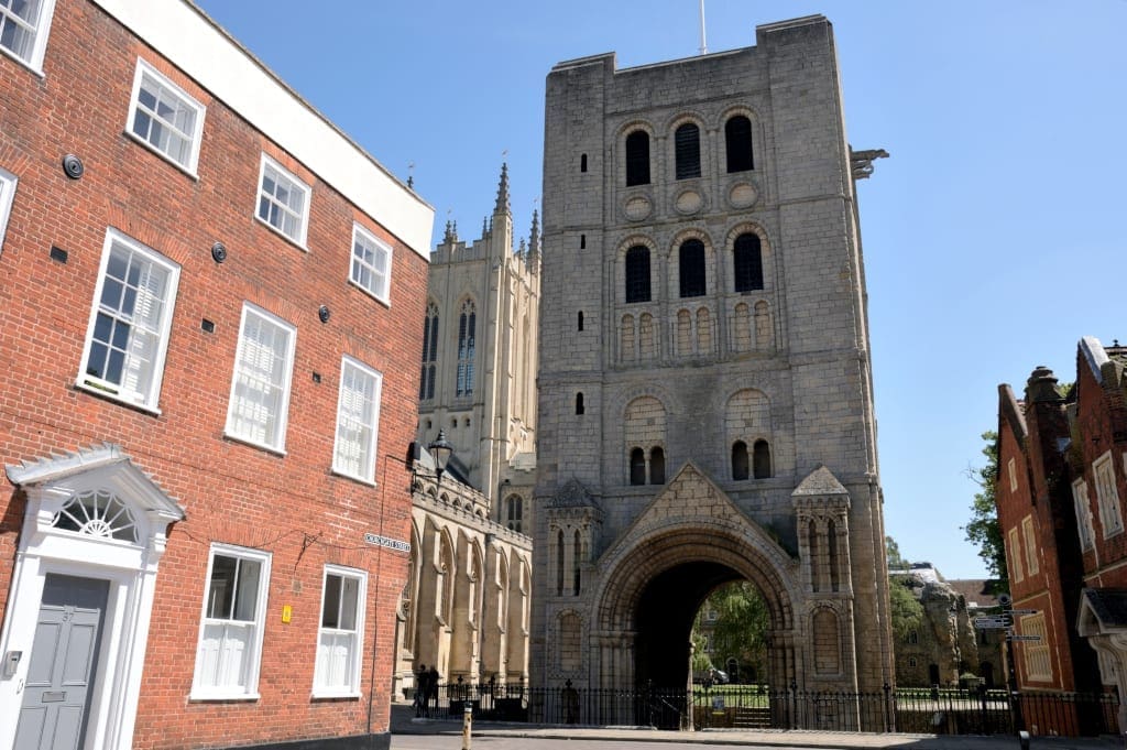 The Norman Tower original gateway to the Abbey Church Bury St Edmunds © Rebecca Austin