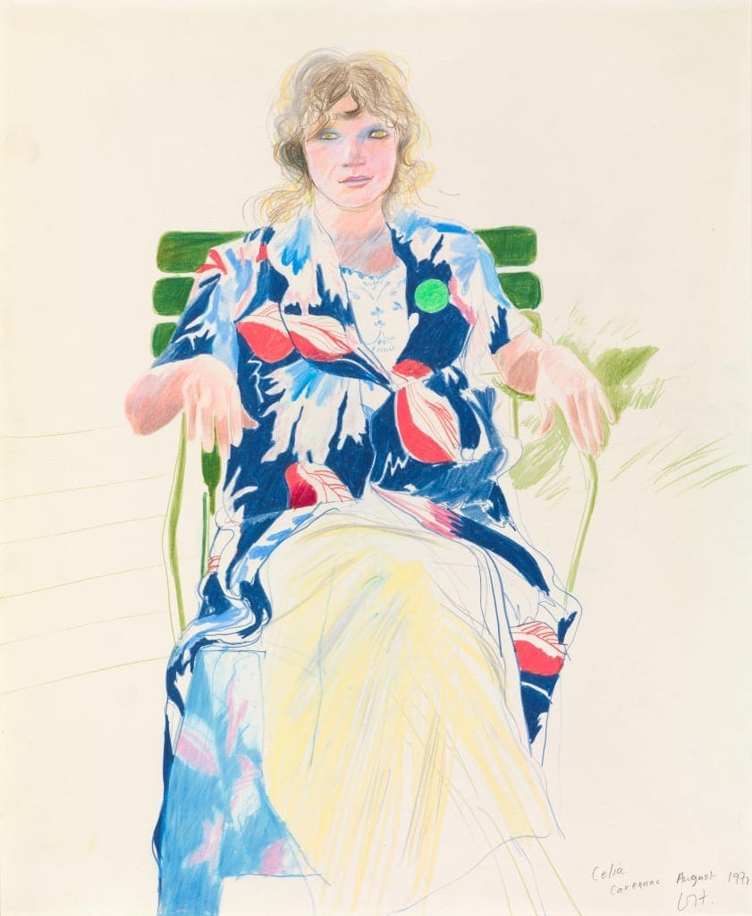 David Hockney "Mother, Paris" 1972 Colored pencil on paper 17 x 14" © David Hockney Photo Credit: Richard Schmidt Collection The David Hockney Foundation