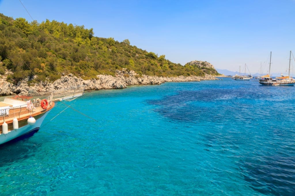 Beautiful blue sea in Marmaris, Turkey