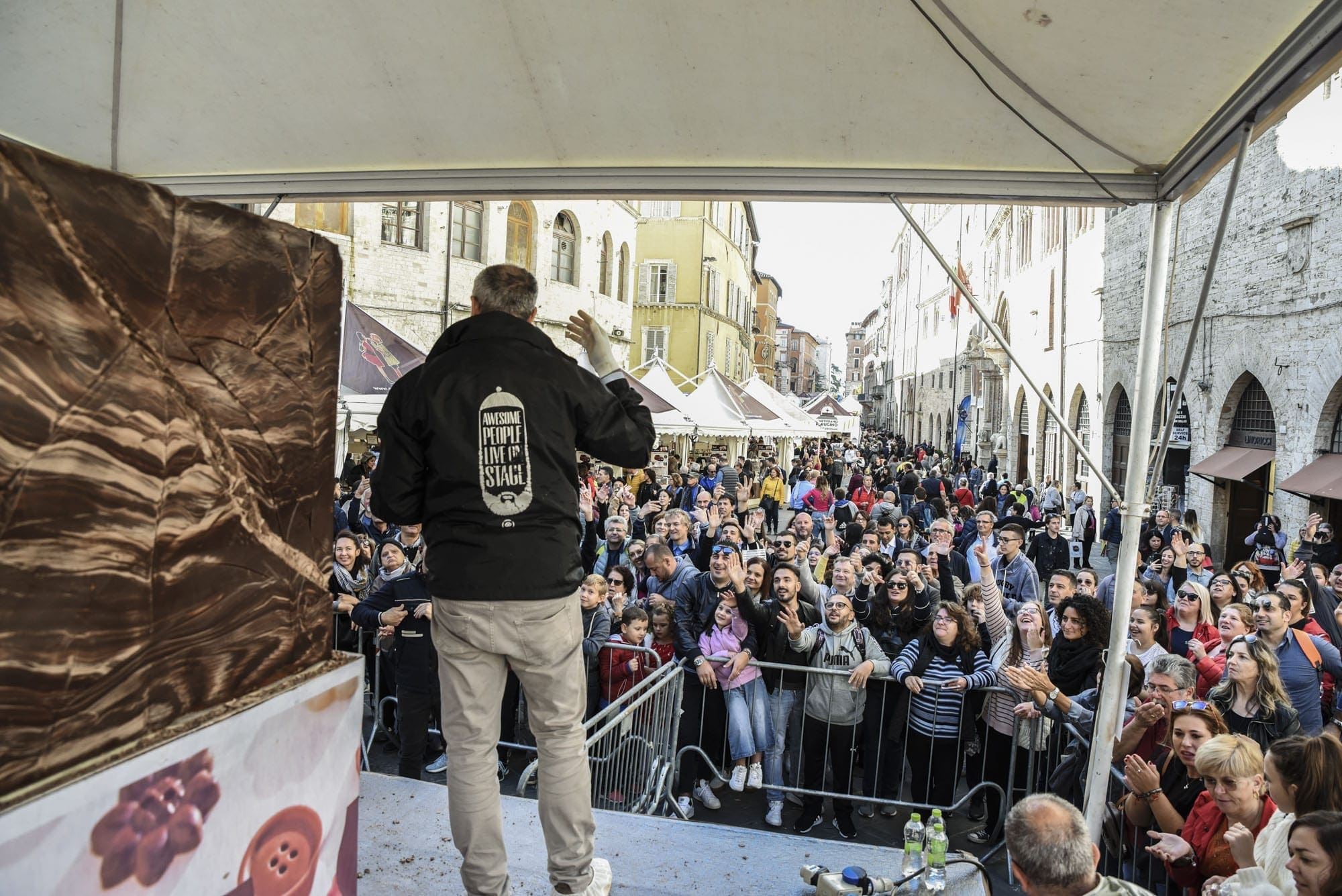 Crowds flocking to the streets of Perugia for Eurochocolate Festival