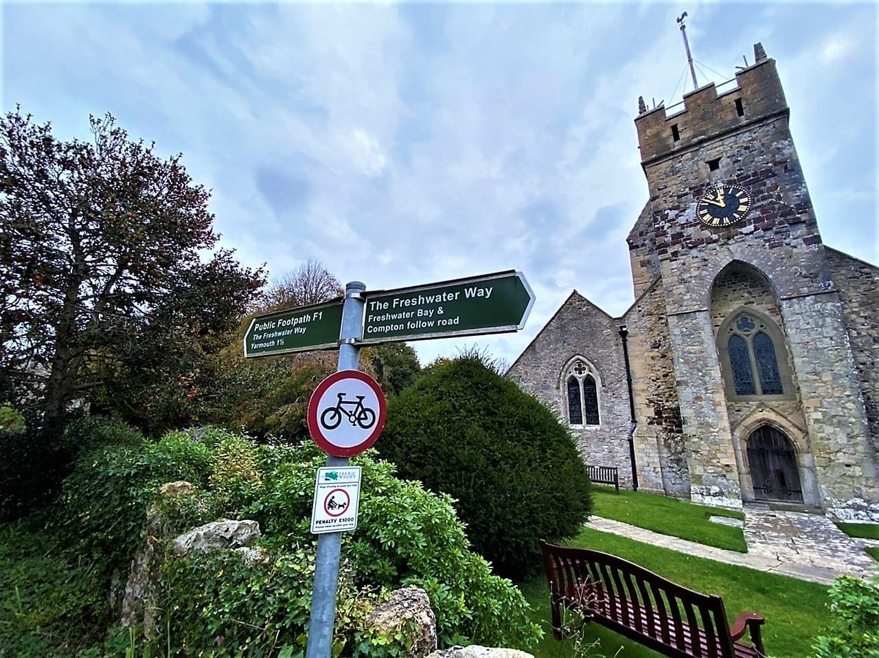 Isle of Wight walks Parish Church of All Saints in Freshwater