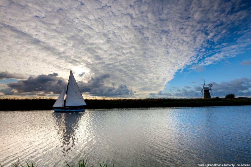 Sailing on The Broads, Norfolk, credit visitnorfolk.co.uk