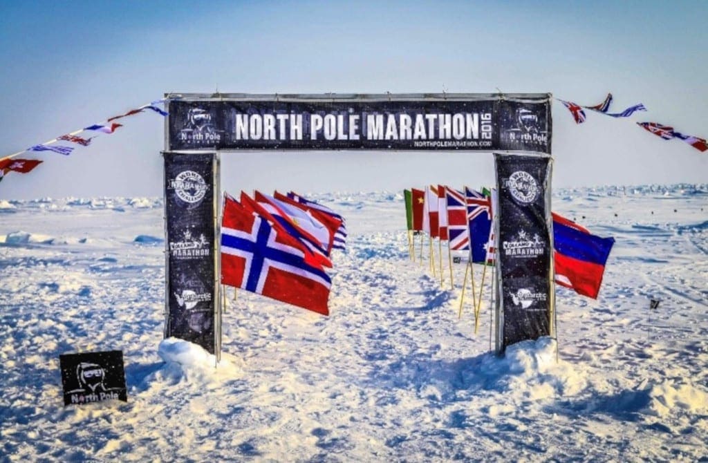 north pole marathon - running on water