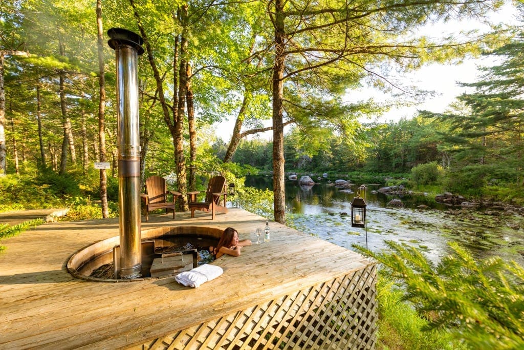 Trout Point Lodge woodfired hottub